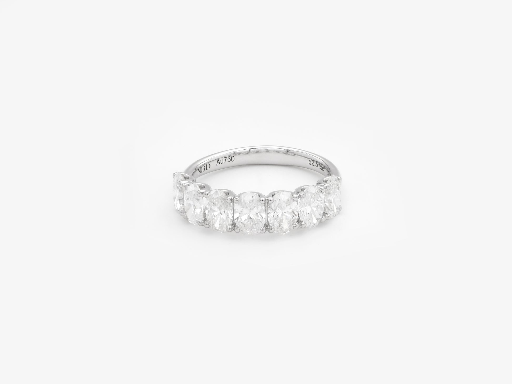 Shine Moment Seven Stone Band Ring Oval