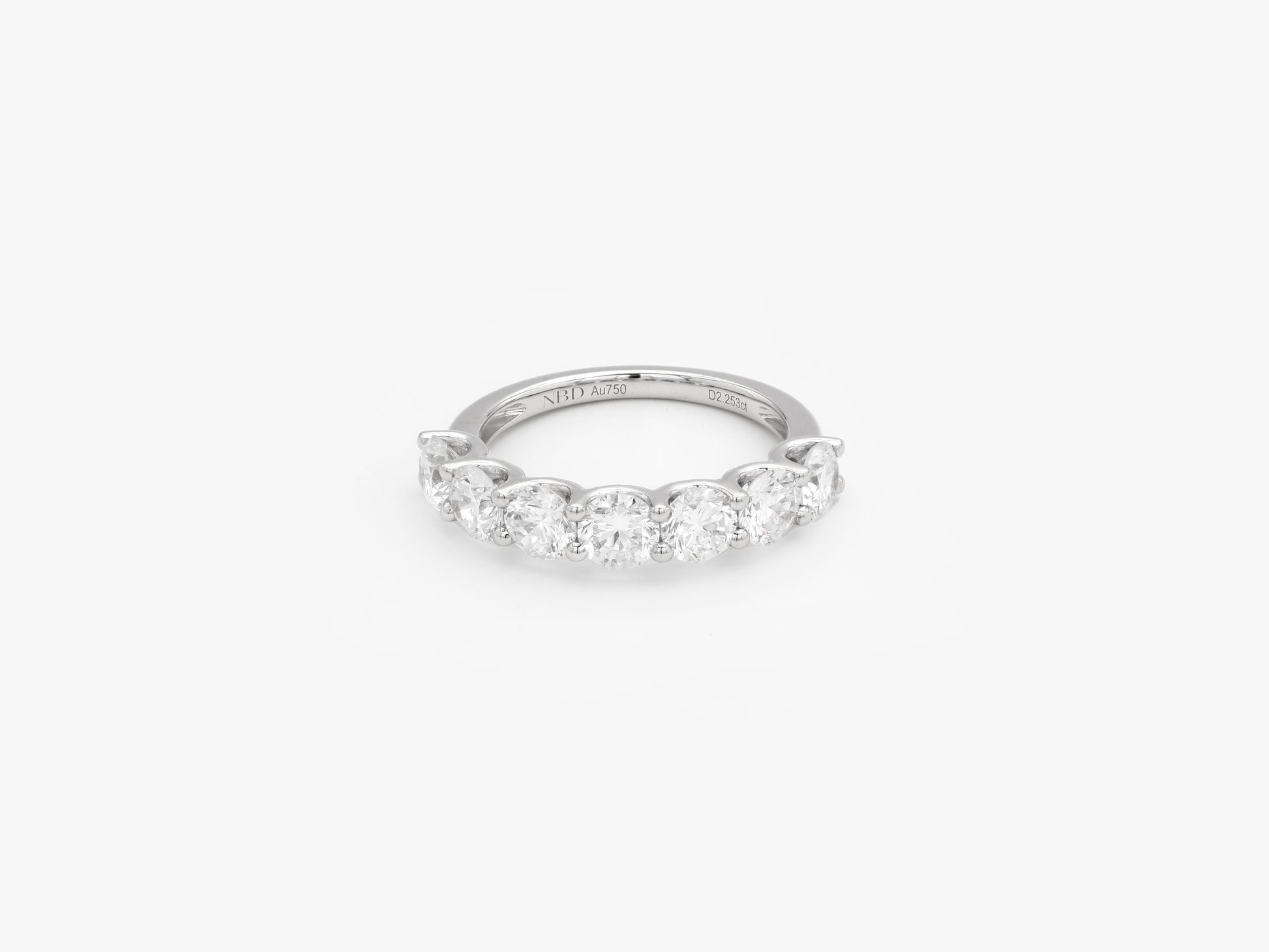 Shine Moment Seven Stone Band Ring Round Brilliant