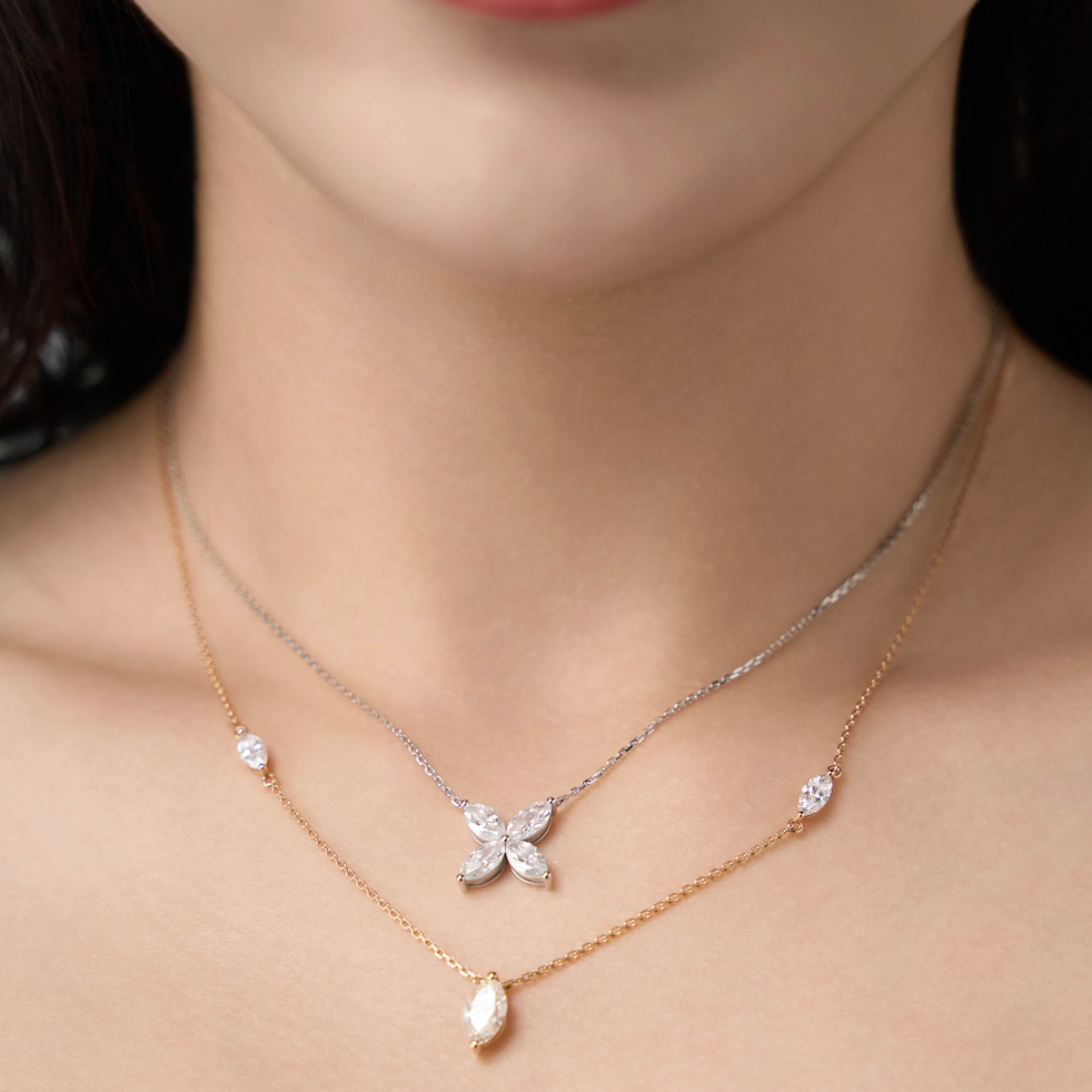 Shine Moment Marquise Butterfly Diamond Necklace Necklace