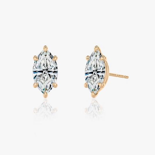 Shine Moment Sparkle Solitaire Stud Marquise 14k Rose Gold