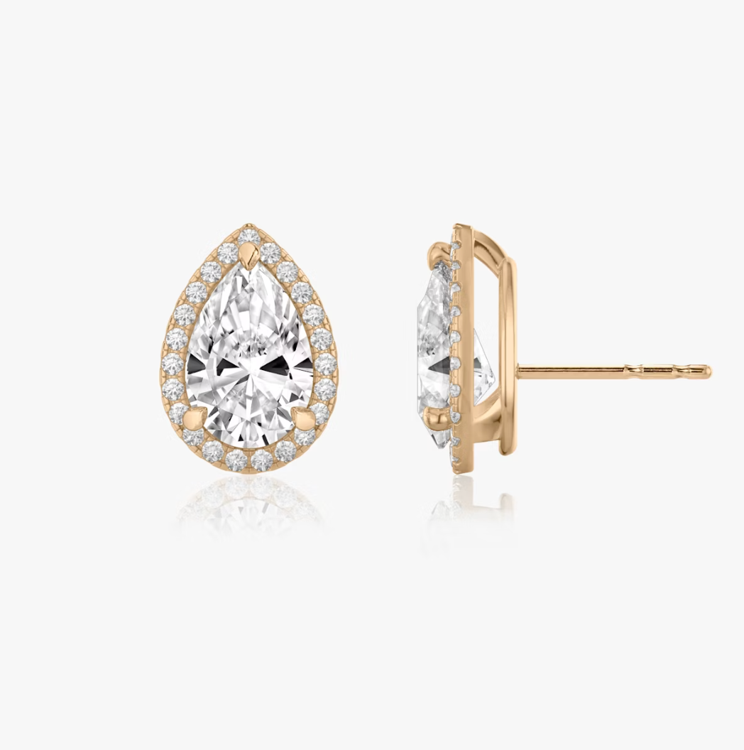 Shine Moment Halo Solitaire Stud