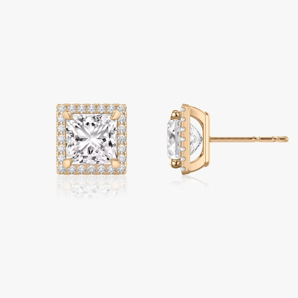 Shine Moment Halo Solitaire Stud