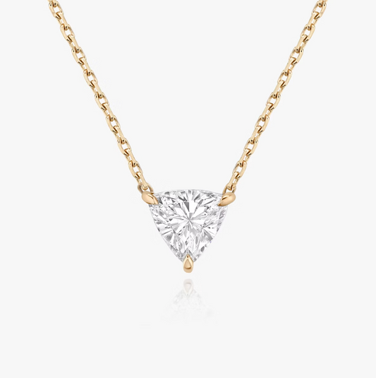 Shine Moment Sparkle Solitaire Necklace Trillion 14k Rose Gold