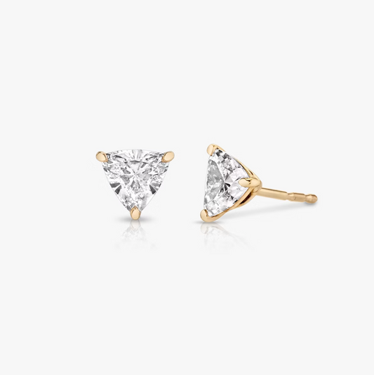 Shine Moment Sparkle Solitaire Stud Trillion 14k Rose Gold
