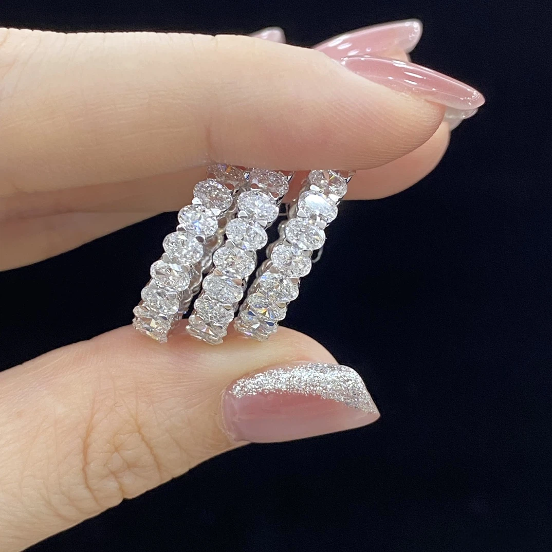 Shine Moment Oval Eternity Band Ring Ring
