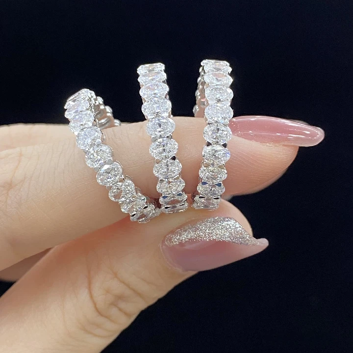 Shine Moment Oval Eternity Band Ring Ring
