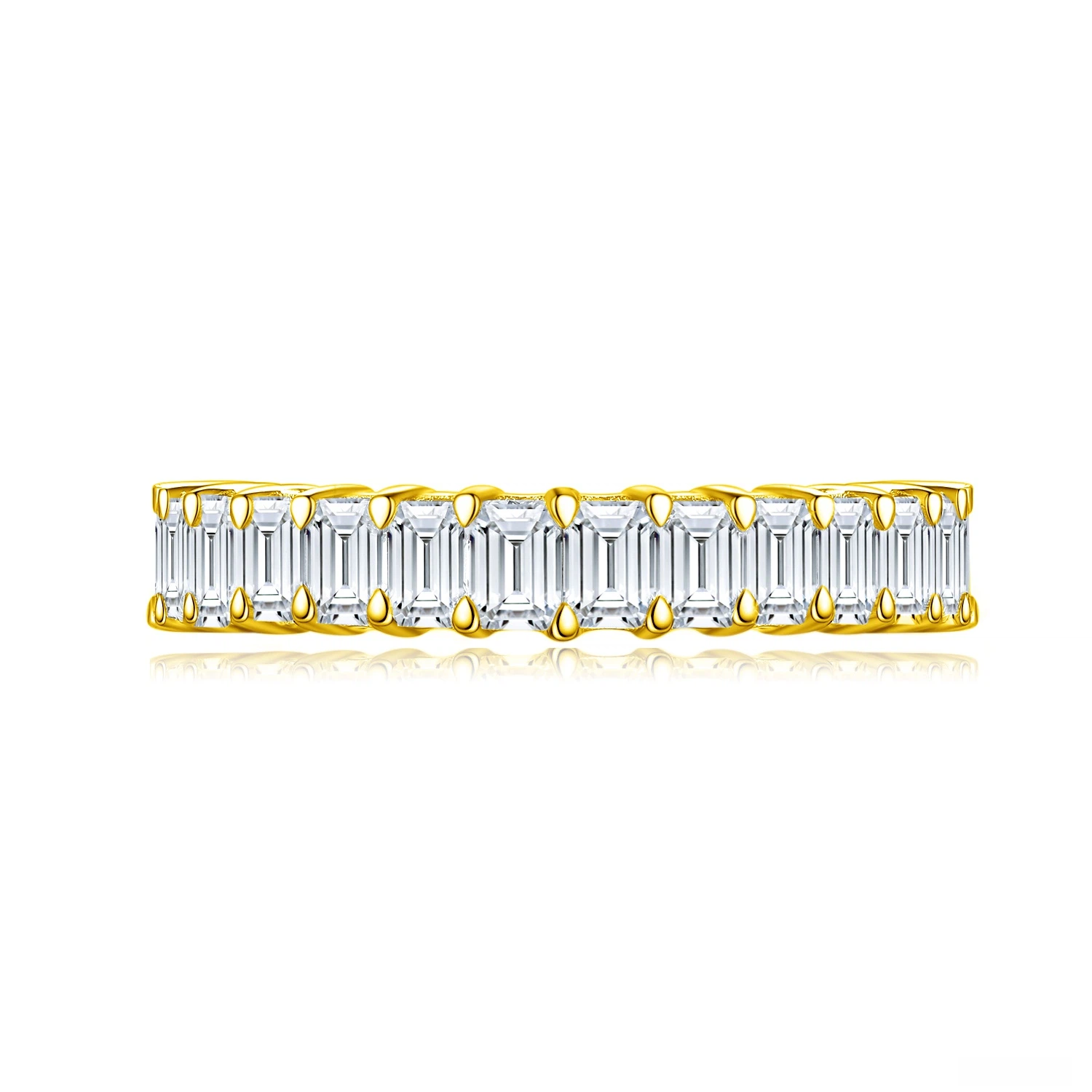 Shine Moment Emerald Eternity Band Ring 14k Yellow Ring