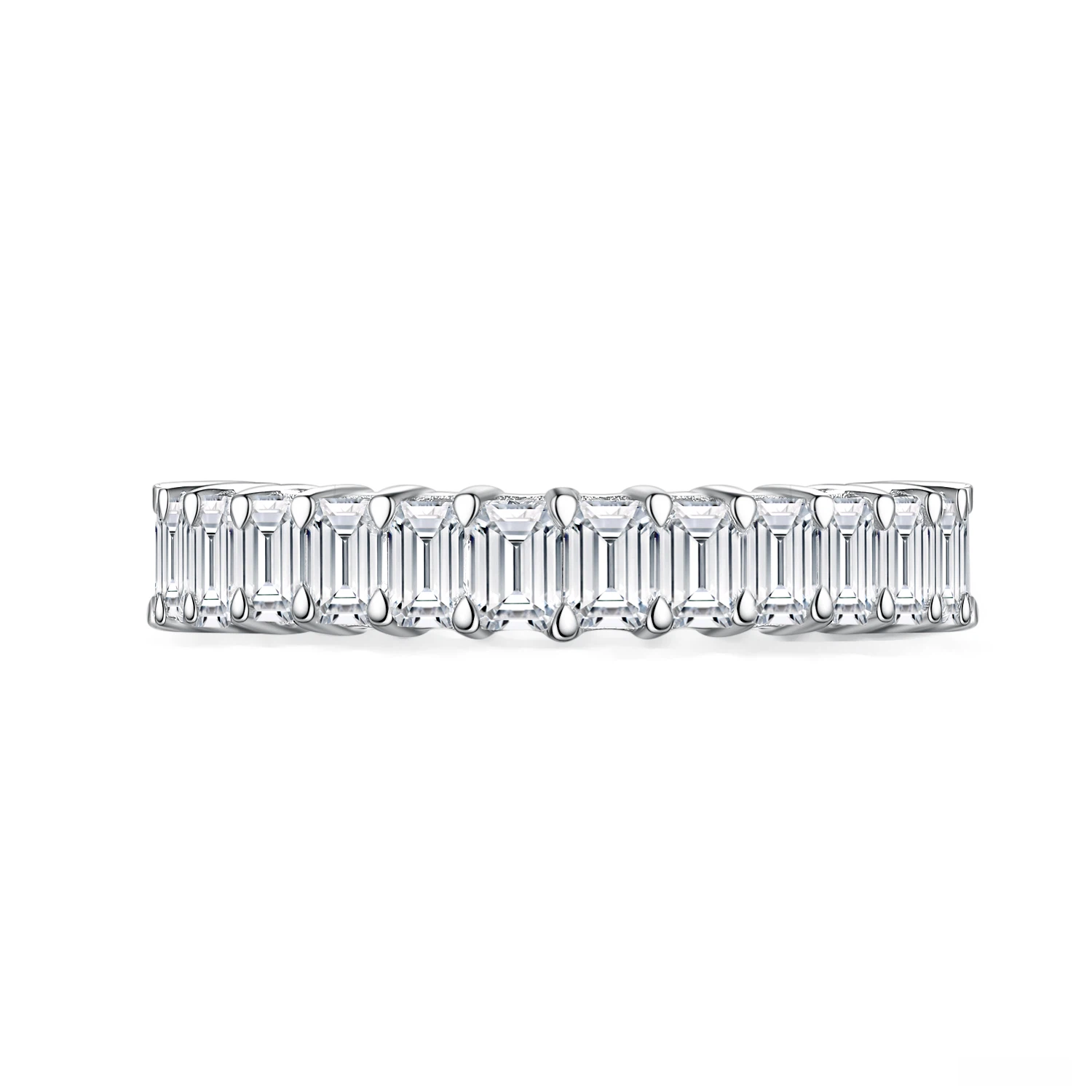 Shine Moment Emerald Eternity Band Ring 14k White Ring