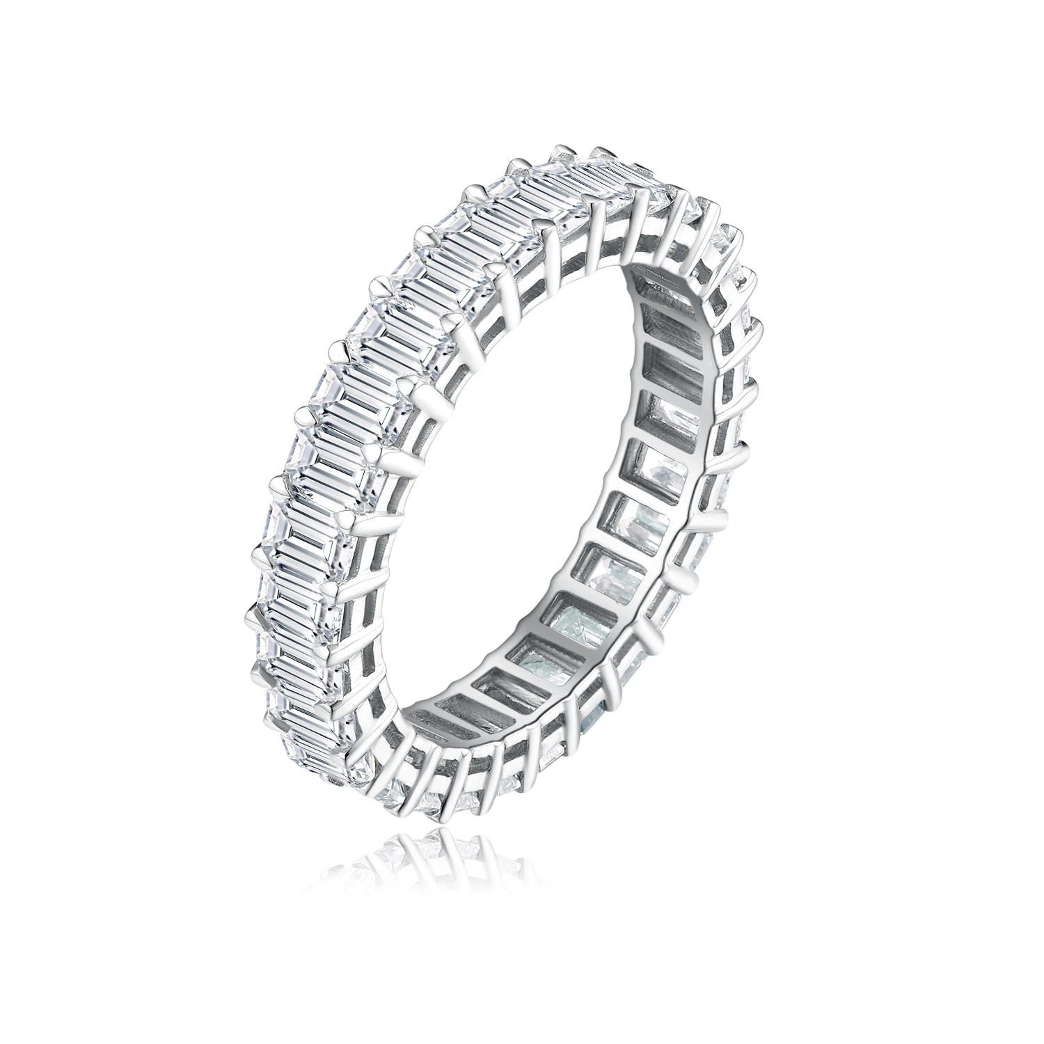 Shine Moment Emerald Eternity Band Ring Ring