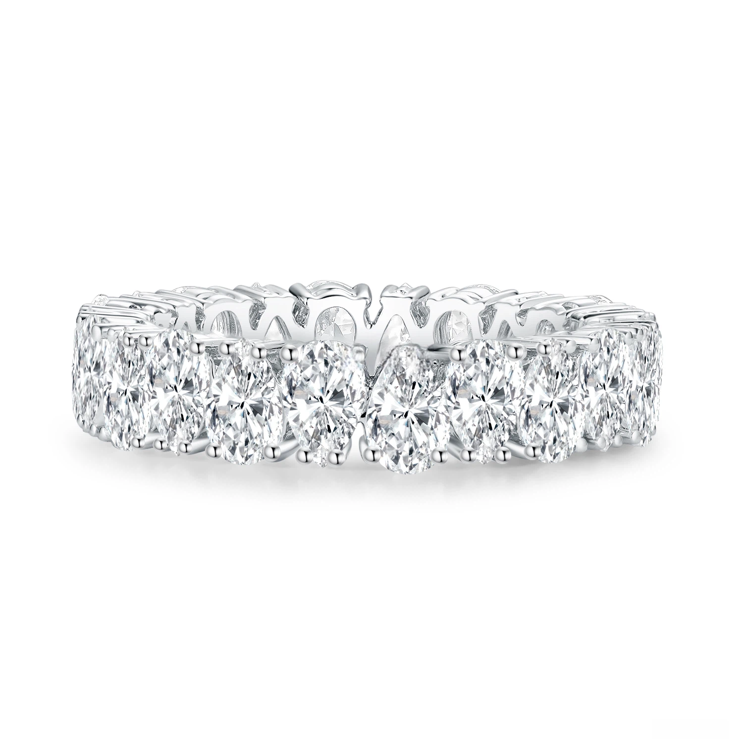 Shine Moment Pear Eternity Band Ring 14k White Ring