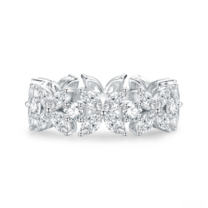 Ever-bloom Floral Diamond Band Ring - 3.2 ctw