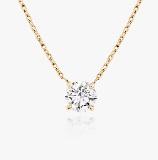 Shine Moment Sparkle Solitaire Necklace Round Brilliant 14k Rose Gold