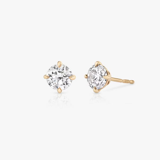 Shine Moment Sparkle Solitaire Stud Round Brilliant 14k Rose Gold