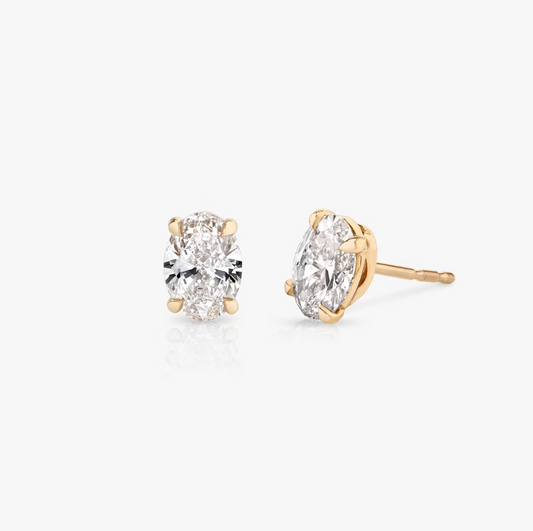 Shine Moment Sparkle Solitaire Stud Oval 14k Rose Gold