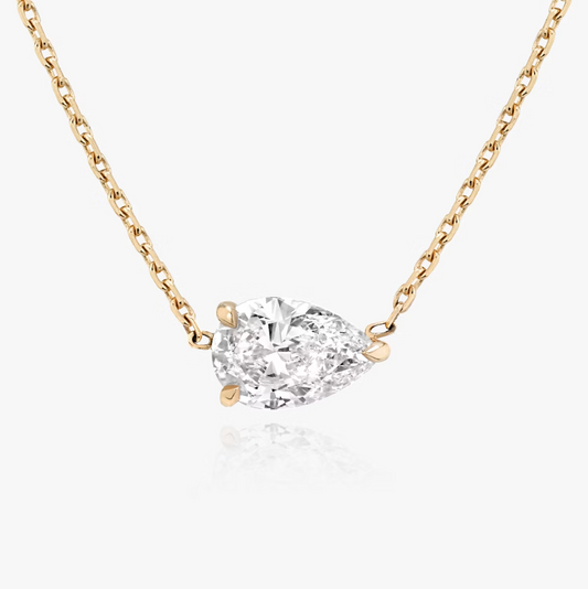 Shine Moment Sparkle Solitaire Necklace Pear 14k Rose Gold