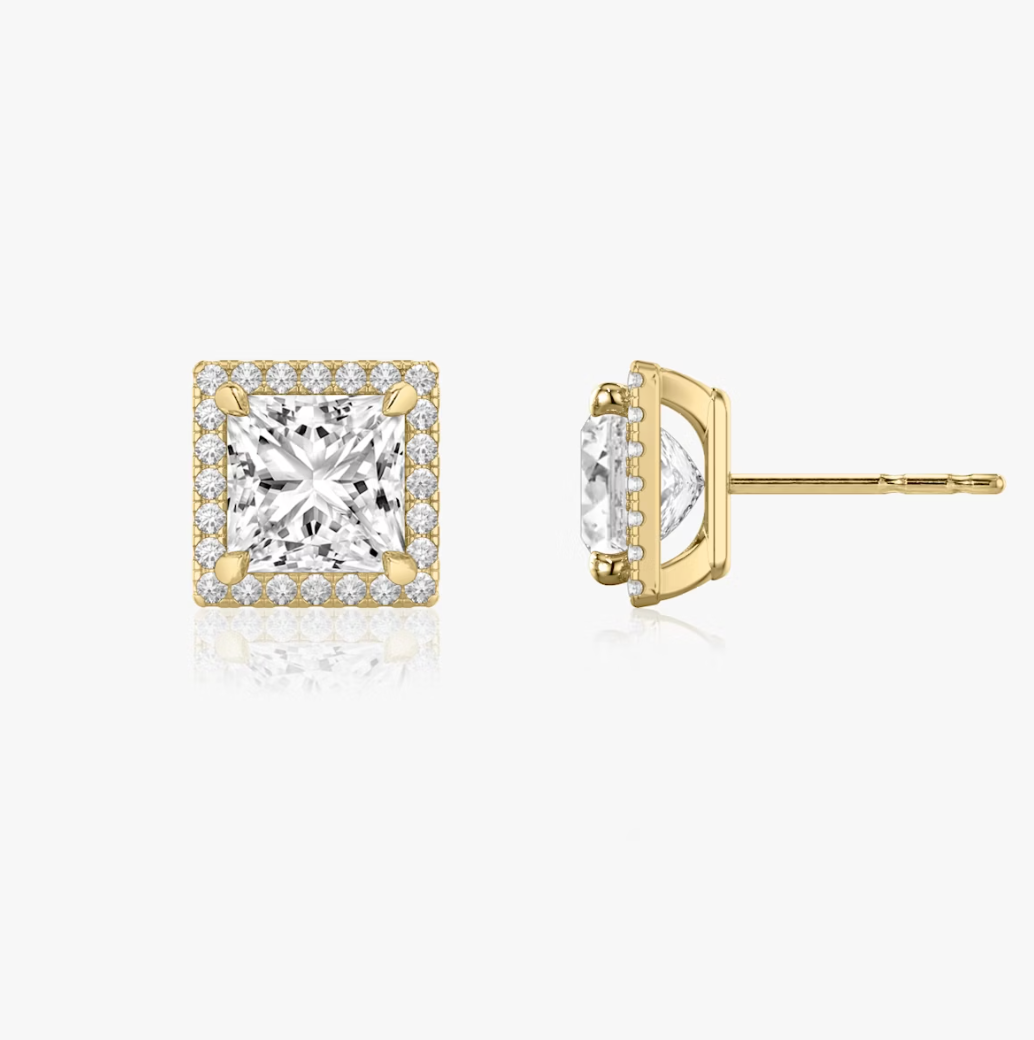 Shine Moment Halo Solitaire Stud