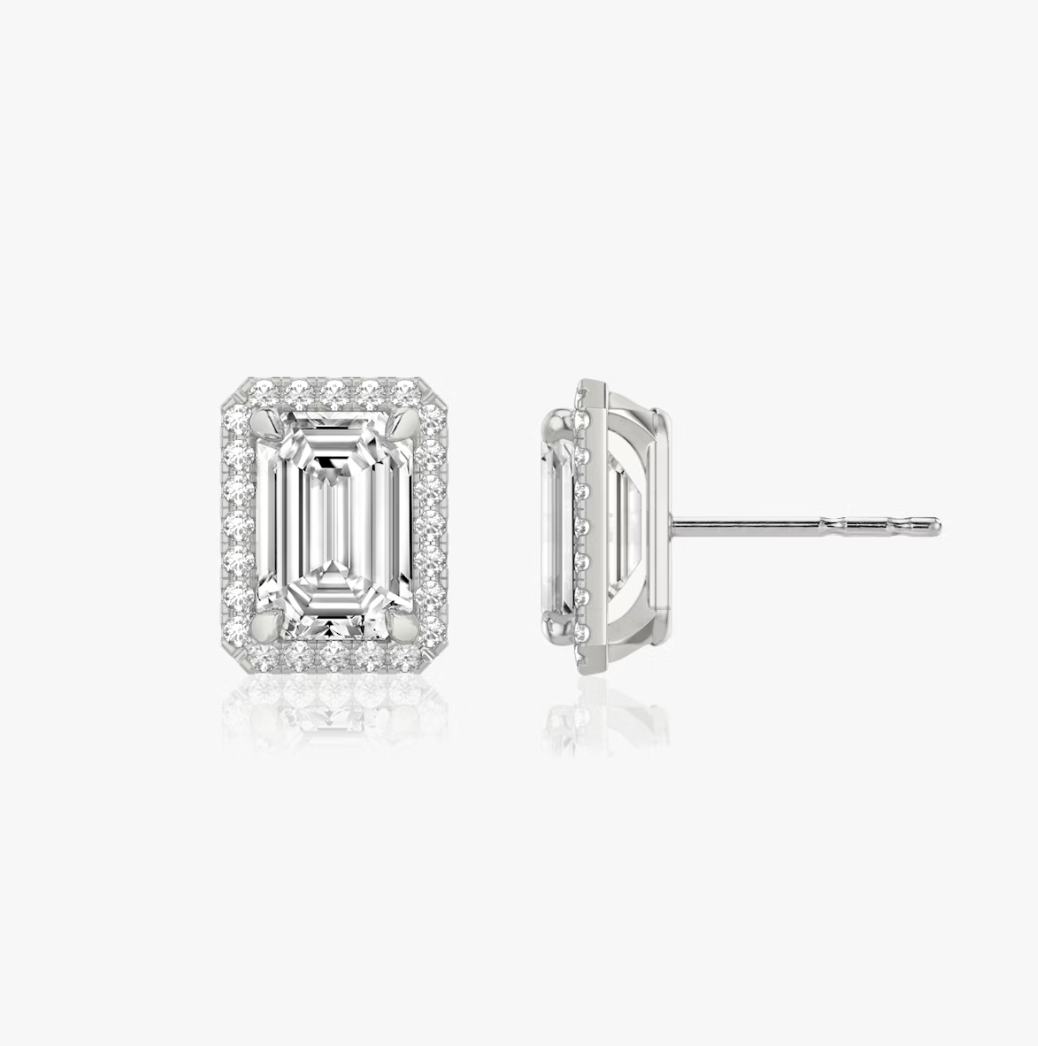 Shine Moment Halo Solitaire Stud